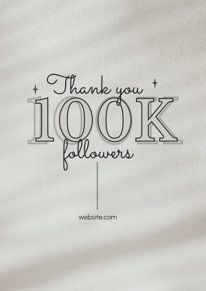 Minimal 100k Followers Poster Image Preview