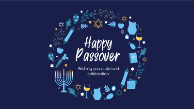 Happy Passover Wreath Facebook event cover Image Preview
