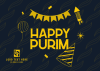 Purim Jewish Festival Postcard Image Preview