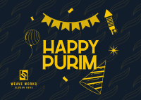 Purim Jewish Festival Postcard Image Preview