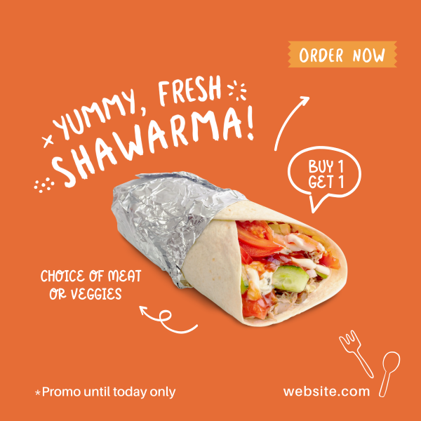 Yummy Shawarma Instagram Post Design Image Preview