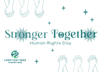 Stronger Together this Human Rights Day Postcard Design