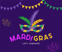 Mardi Gras Mask Facebook post Image Preview