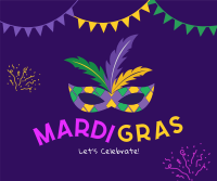 Mardi Gras Mask Facebook Post Design