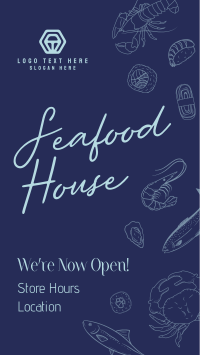 Seafood Minimalist Script Facebook Story Design