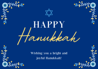 Hanukkah Floral Border Postcard Image Preview