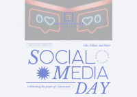 Modern Social Media Day Postcard Image Preview
