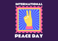 Peace Day Stamp Postcard Design