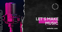 Pink Accent Music Facebook Ad Design