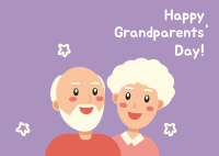 Grandparents Day Illustration Greeting Postcard Design