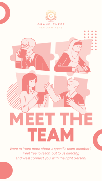 Modern Quirky Meet The Team Facebook story Image Preview