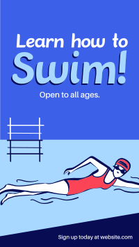 Summer Swimming Lessons Facebook Story Design