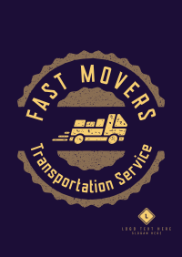 Movers Truck Badge Poster Design