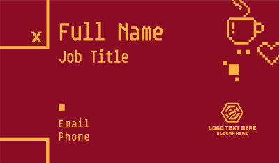 Pixel Game Cafe Business Card