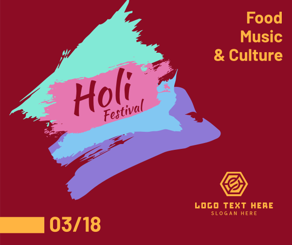 Holi Festival Facebook Post Design Image Preview