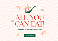 All You  Can Eat! Postcard Design