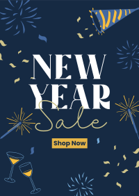 New Year Sparklers Sale Poster Image Preview