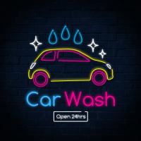 Neon sign Car wash Instagram post Image Preview
