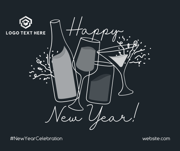 New Year Confetti Facebook Post Design Image Preview