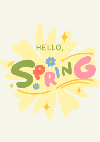 Playful Hello Spring Flyer Design