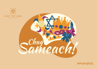 Chag Purim Sameach Postcard Design