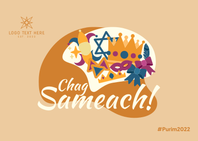 Chag Purim Sameach Postcard Image Preview