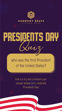 Presidents Day Pop Quiz Facebook story Image Preview
