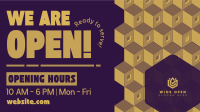 Geometric Open Now Facebook Event Cover Image Preview