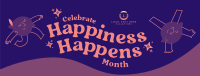 Celebrate Happiness Month Facebook Cover Design
