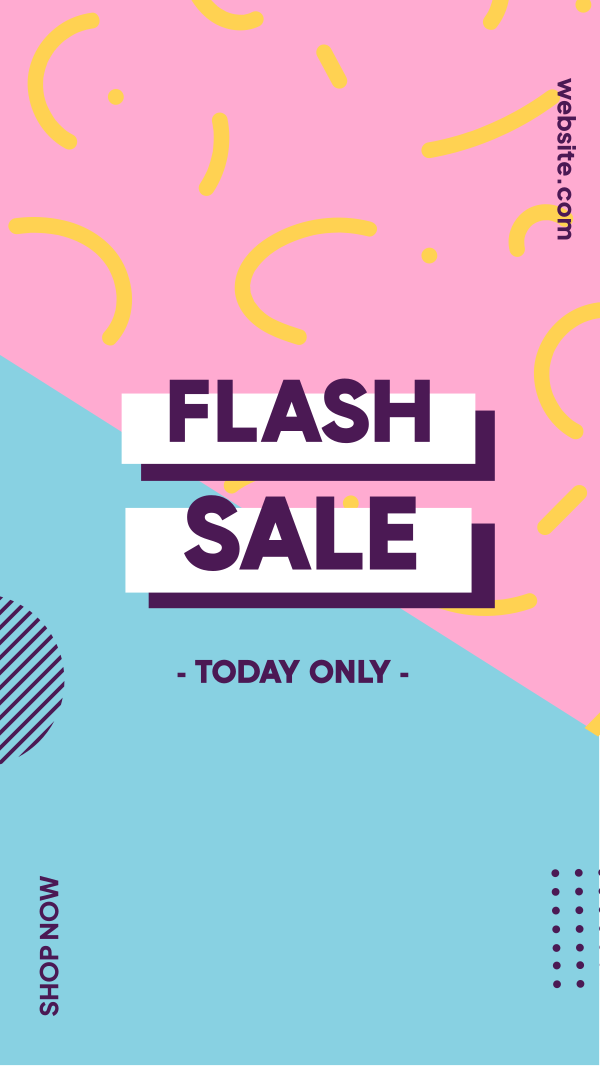 Flash Sale Memphis Instagram Story Design Image Preview