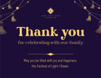 Diwali Festival Thank You Card Design