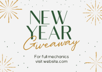 Sophisticated New Year Giveaway Postcard Design