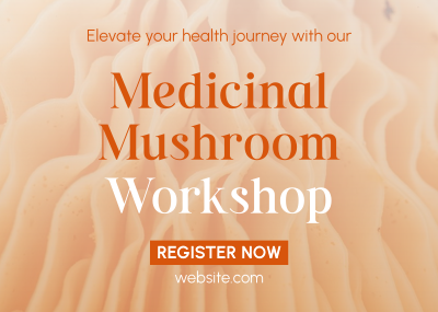 Minimal Medicinal Mushroom Workshop Postcard Image Preview