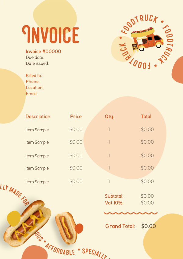 Curbside Cravings Invoice Design