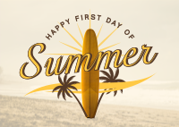 Vintage Summer Season Postcard Image Preview