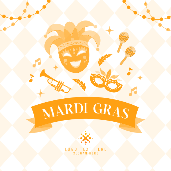 Mardi Gras Celebration Instagram Post Design