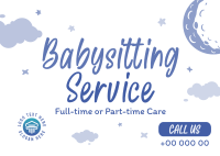 Cute Babysitting Services Postcard Image Preview