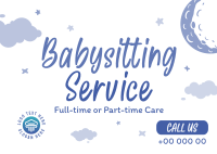 Cute Babysitting Services Postcard Preview