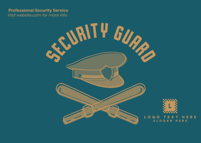 Security Hat and Baton Postcard Image Preview