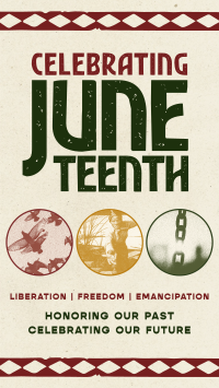 Retro Juneteenth Greeting Facebook story Image Preview