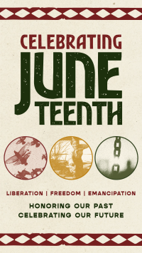 Retro Juneteenth Greeting Facebook Story Image Preview