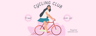 Bike Club Illustration Facebook cover Image Preview