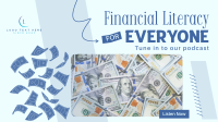 Financial Literacy Podcast Facebook Event Cover Design