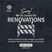 Closed for Renovations Instagram post Image Preview