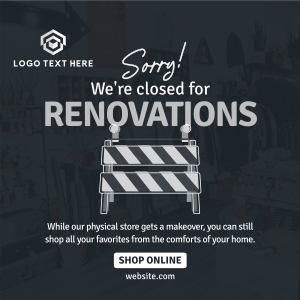 Closed for Renovations Instagram post Image Preview