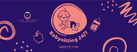 Babysitting Services Illustration Facebook Cover Image Preview