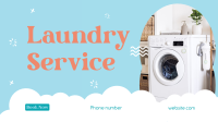 Laundry Bubbles Facebook Event Cover Design