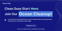 Ocean Day Clean Up Minimalist Twitter post Image Preview