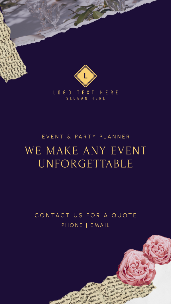 Event and Party Planner Scrapbook Facebook Story Design Image Preview