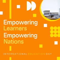 Modern Geometric Education Day Instagram Post Preview